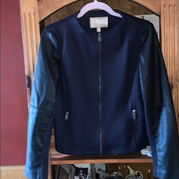 Banana Republic Jackets & Blazers - Banana Republic Black & Blue Moto Jacket Size 12